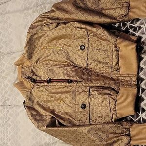Vintage Gucci GG Monogram kids limited edition gold jacket